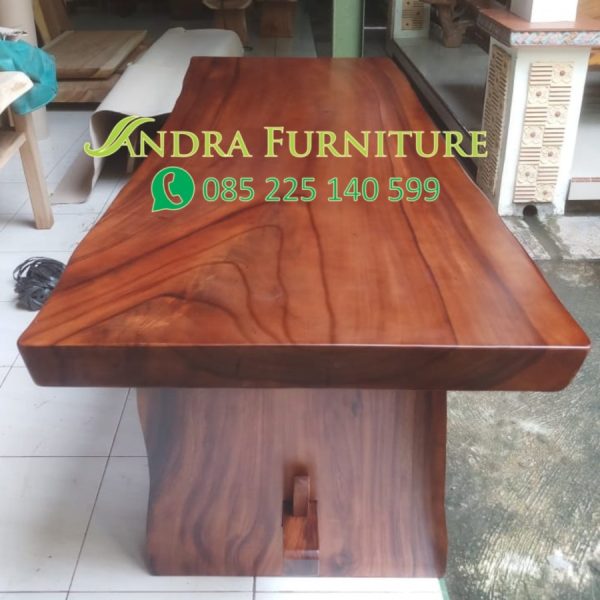 f03cc72d-c0ef-419f-b4e3-97596dbf3dca Meja Makan Trembesi Tebal Daun 8 CM Ukuran 200x80x80 CM Include Ongkir