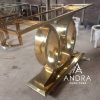 Meja Konsul Stainless Gold Mirror , Rangka Meja Konsul Gold Miror