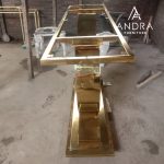 Meja Konsul Stainless Gold Mirror , Rangka Meja Konsul Gold Miror
