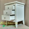 Nakas Kece 3 Laci Minimalis, Meja Kecil White Duco