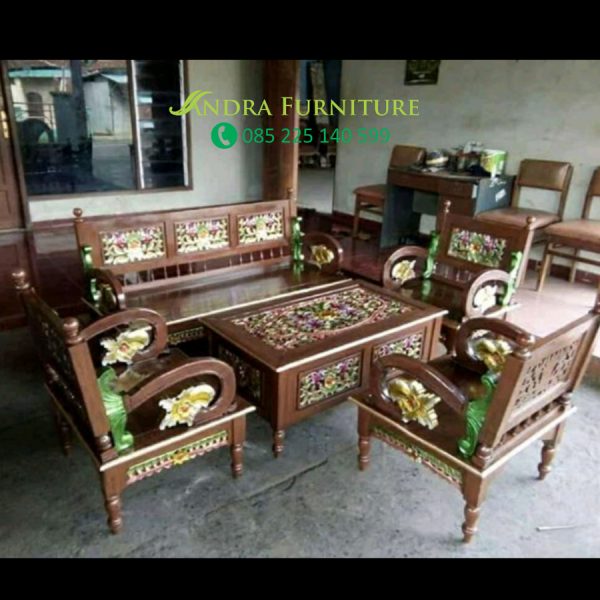 Kursi Tamu Arimbi Ukiran Jepara Kayu Jati