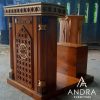 Podium Masjid, Mimbar Masjid Minimalis Ukir Plus Bangku Kayu Jati New