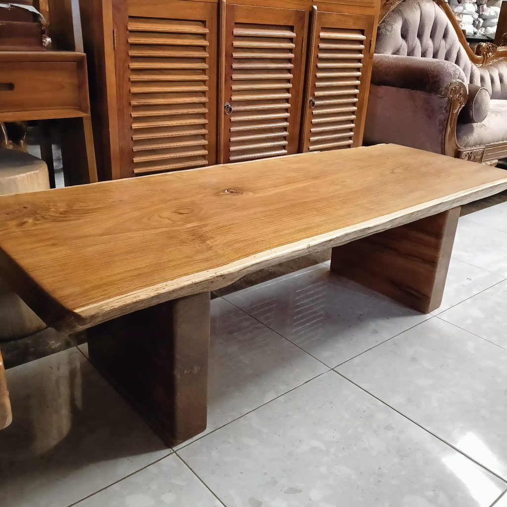 Bangku Minimalis Tebal Bahan Kayu Jati Perhutani Tebal 155x70x45 CM