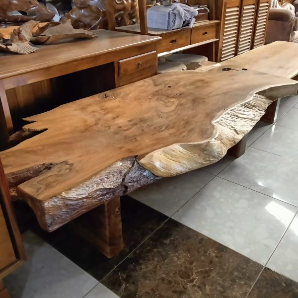 Bangku Minimalis Kayu Jati Panjang Dan Tebal 9 cm195x85x50 CM