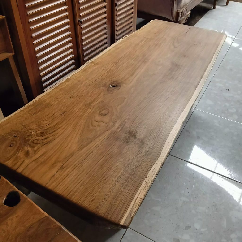 Bangku Minimalis Tebal Bahan Kayu Jati Perhutani Tebal 155x70x45 CM