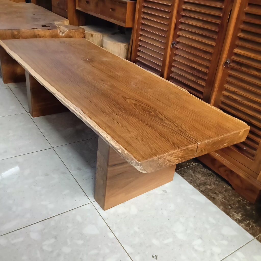 Bangku Minimalis Tebal Bahan Kayu Jati Perhutani Tebal 155x70x45 CM
