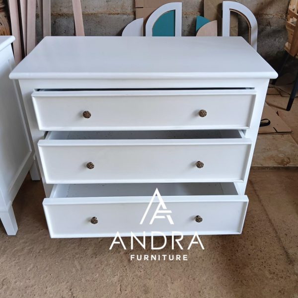 meja besar nakas 3 laci, bedside klasik 3 laci modern, meja samping