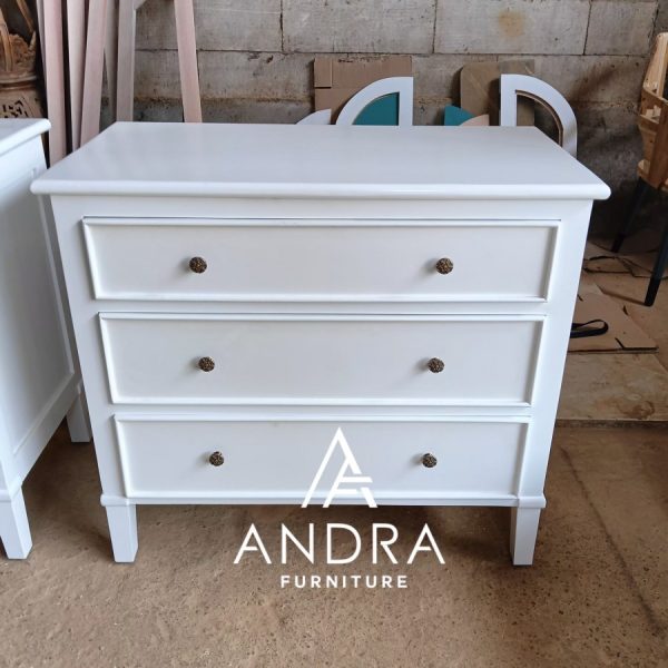 meja besar nakas 3 laci, bedside klasik 3 laci modern, meja samping