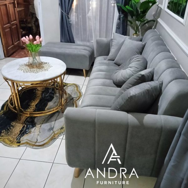 set sofa minimalis modern plus meja stainless include marmer carara