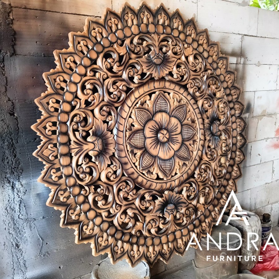 hiasan dinding ukir kayu jati, panel ukir hias bahan kayu jati