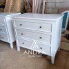 meja besar nakas 3 laci, bedside klasik 3 laci modern, meja samping