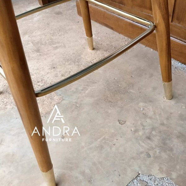 kursi bar minimalis modern, bar chair, kursi rangka jati ujung gold