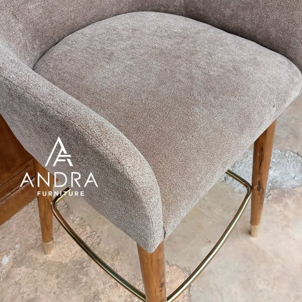 kursi bar minimalis modern, bar chair, kursi rangka jati ujung gold