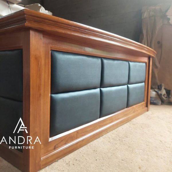 meja kantor exclusive, meja direktur, meja kerja manajer kayu jati new