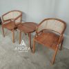 set kursi teras rotan kayu jati 2 kursi 1 meja jati minimalis unik