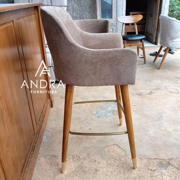 kursi bar minimalis modern, bar chair, kursi rangka jati ujung gold
