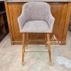 kursi bar minimalis modern, bar chair, kursi rangka jati ujung gold