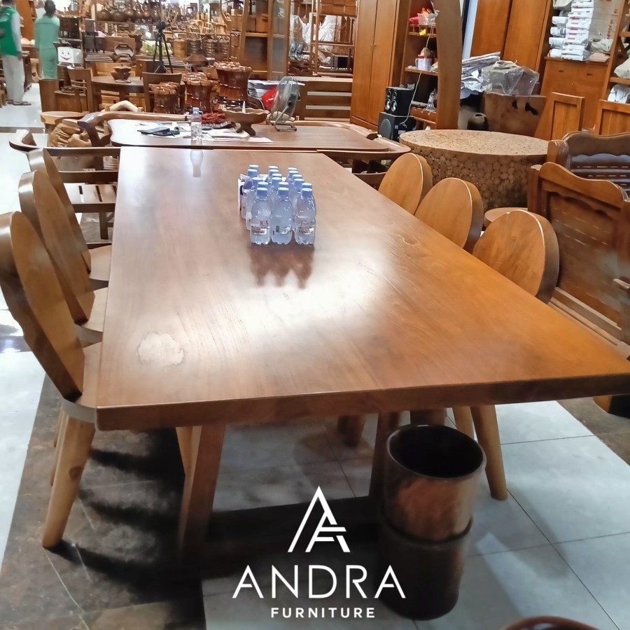 set 6 kursi meja makan kayu jati tebal dan panjang berkualitas