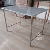 meja dapur kaki stainless include top marmer import carara