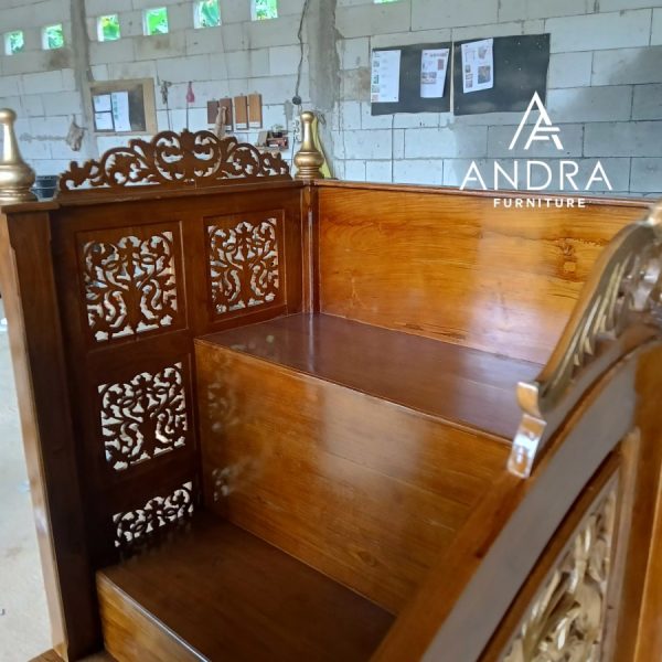 mimbar masjid kayu jati elegan dan kokoh
