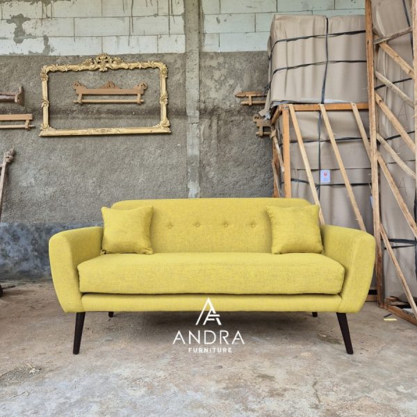 sofa jati minimalis retro elegan dengan bahan kayu jati solid