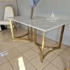 meja makan stainless marmer carara warna gold minimalis bisa custom Furniture