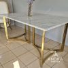 meja makan stainless marmer carara warna gold minimalis bisa custom Furniture