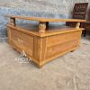 meja tamu klasik unik 2 laci bahan kayu jati, coffee table kayu jati