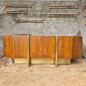 Buffet Sideboard Premium 6 Pintu Eksklusivitas Marmer & Kaki Stainless plat