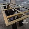 Meja MakanMeeting Stainless Steel Luxury - Geometric W Design