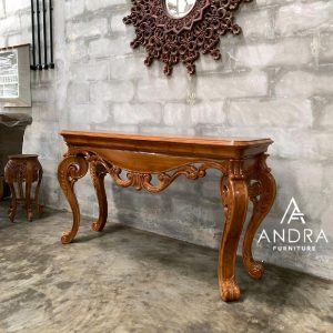 MEJA KONSUL UKIR KLASIK KAYU JATI PREMIUM