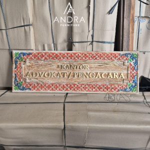 Papan Nama Ukir Klasik Jati. Papan nama kantor warna unik