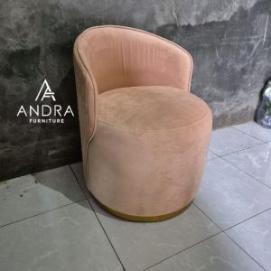 Stool Velvet Mewah - Luxury Gold Edition kaki stainless gold