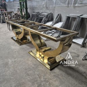 custom rangka kaki meja stainless gold 2 kaki lengkung , ukuran rangka bisa custom