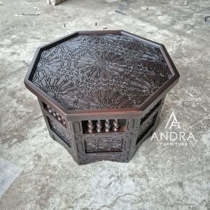 MEJA TAMU PRIMITIF KAYU JATI ELEGAN & BERKARAKTER UKIRAN JEPARA