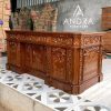 Meja Kantor Kayu Jati Mewah full ukir Elegansi dan Profesionalitas untuk Ruang Kerja