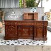 Meja Kantor Kayu Jati Mewah full ukir Elegansi dan Profesionalitas untuk Ruang Kerja
