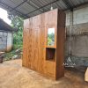 Almari 5 Pintu Tumpuk Kayu Jati Minimalis Modern