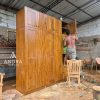 Almari 5 Pintu Tumpuk Kayu Jati Minimalis Modern