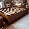 Dipan minimalis 3 laci full kayu jati,tempat tidur jati mira design