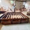 Dipan minimalis 3 laci full kayu jati,tempat tidur jati mira design
