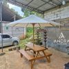 Meja Bangku Taman Payung Garden Table Set Kayu Jati