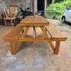 Meja Bangku Taman Payung Garden Table Set Kayu Jati