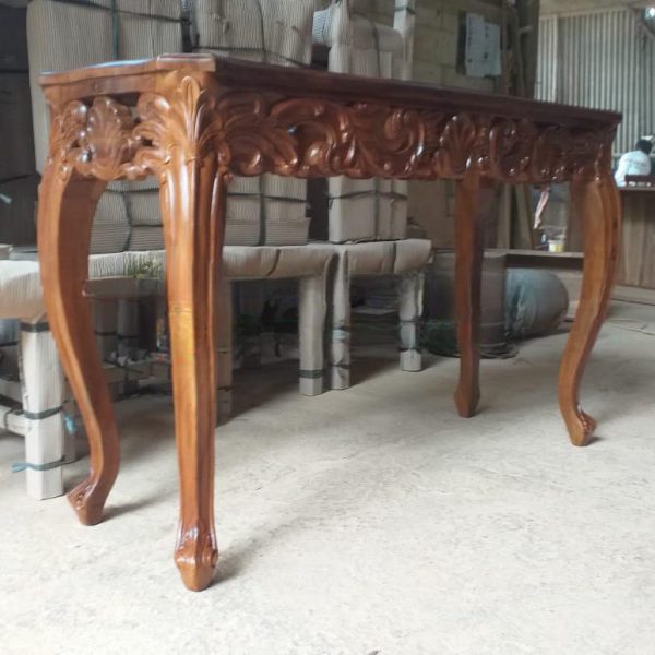 meja konsul ukiran jepara teak wood, kayu jati minimalis