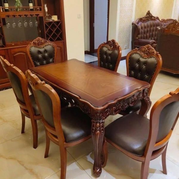 Set meja makan jati
