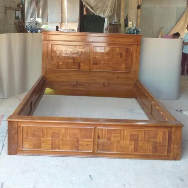 Dipan minimalis model zig-zag papan rata lantai bahan kayu jati