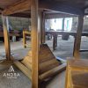Meja taman payung 3 bangku jati, kursi taman atau kafe furniture