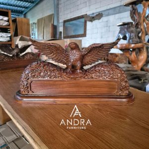 Papan Nama Ukiran Garuda Eksklusif Kayu Jati Premium