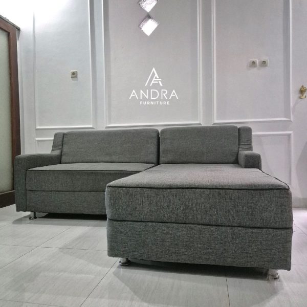 Set Sofa Sudut Minimalis Rangka Kayu Solid Andra Furniture