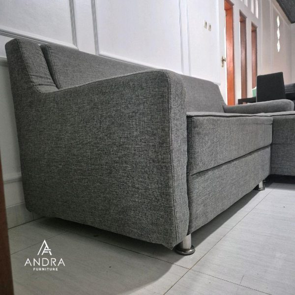 Set Sofa Sudut Minimalis Rangka Kayu Solid Andra Furniture